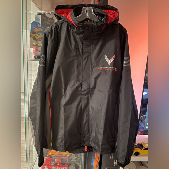NEW Chevrolet Corvette Racing Official Team Rain Jacket (XL) + Hat Combo - Picture 3 of 13